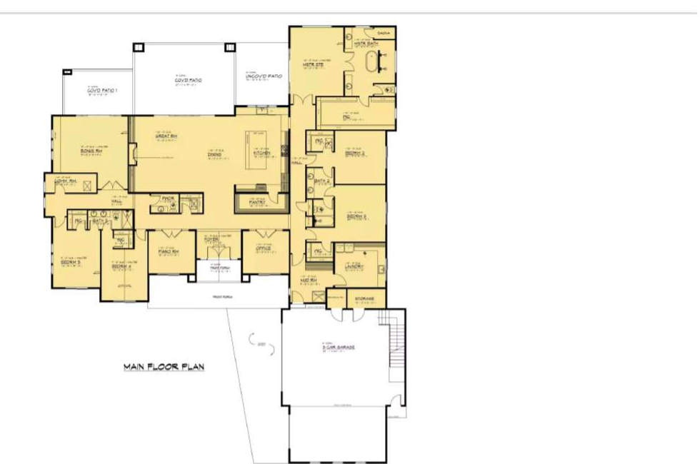 The Magnolia main-floor architectural plan
